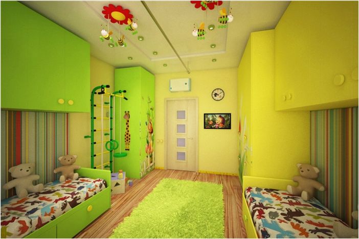 Варианты натяжных потолков в дизайн детской комнаты